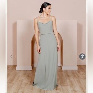 Revelry Skye Chiffon Bridesmaid Dress in Silver Sage